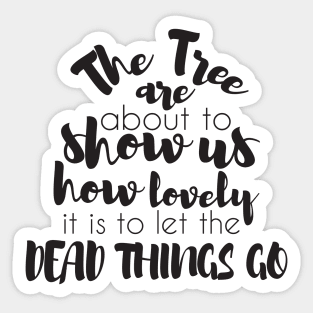 Autumn tree and leaves quotes design 3 Sticker